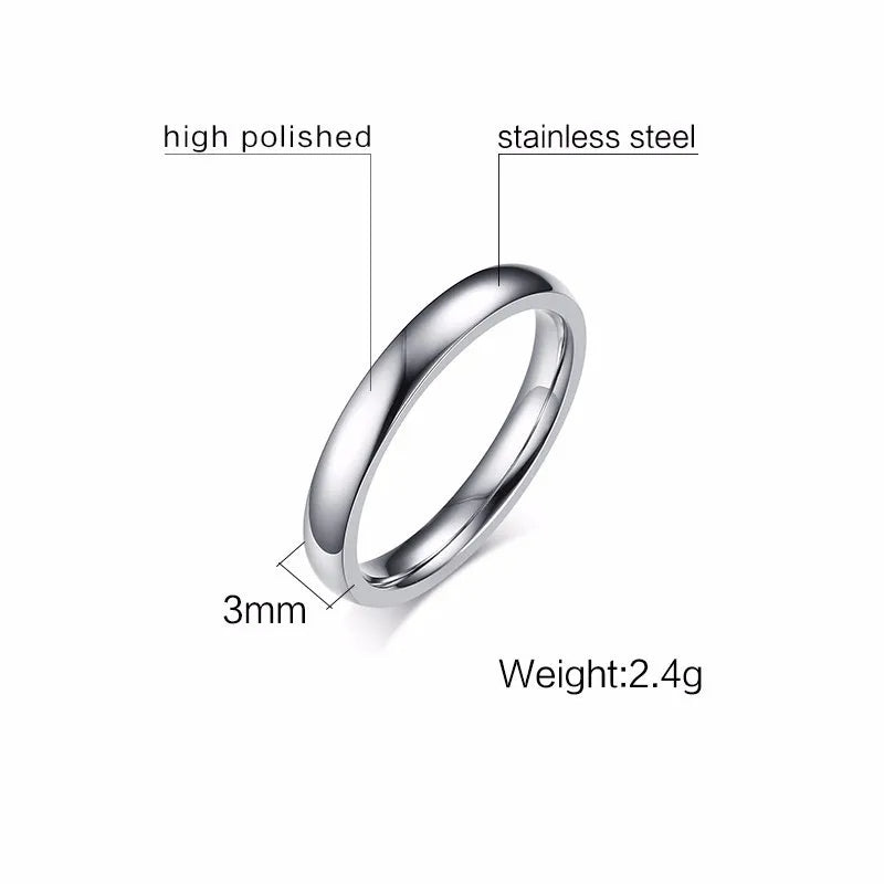Silver Plated Stainless Steel with Round-Cut Cubic Zirconia Wedding Band-Rings-Innovato Design-6-5-Innovato Design