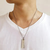 Men's Stainless Steel Pendant Necklace English Bible Lords Prayer Cross