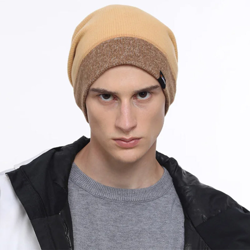 Adjustable Knitted Beanie or Skullie Outdoor Skiing Snowboard-Hats-Innovato Design-Khaki-Innovato Design