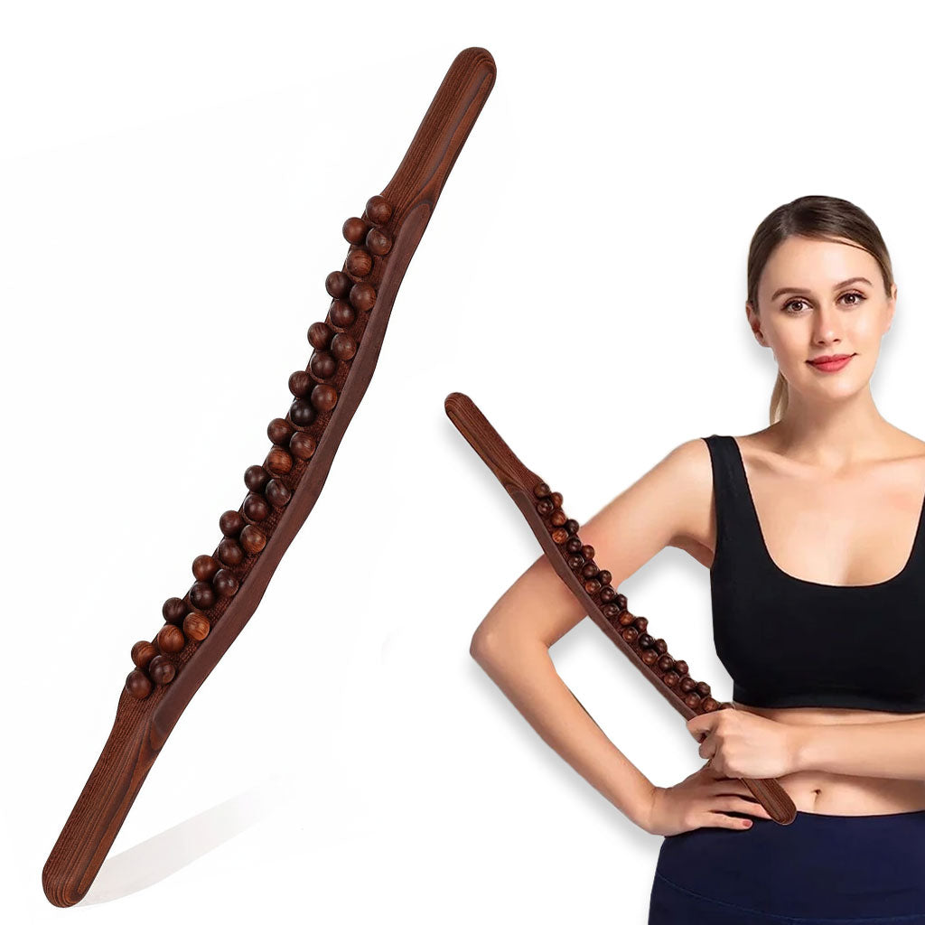 Wooden Pain Relief Handheld Massage Roller – Deep Tissue Acupressure Tool for Foot & Body Massage