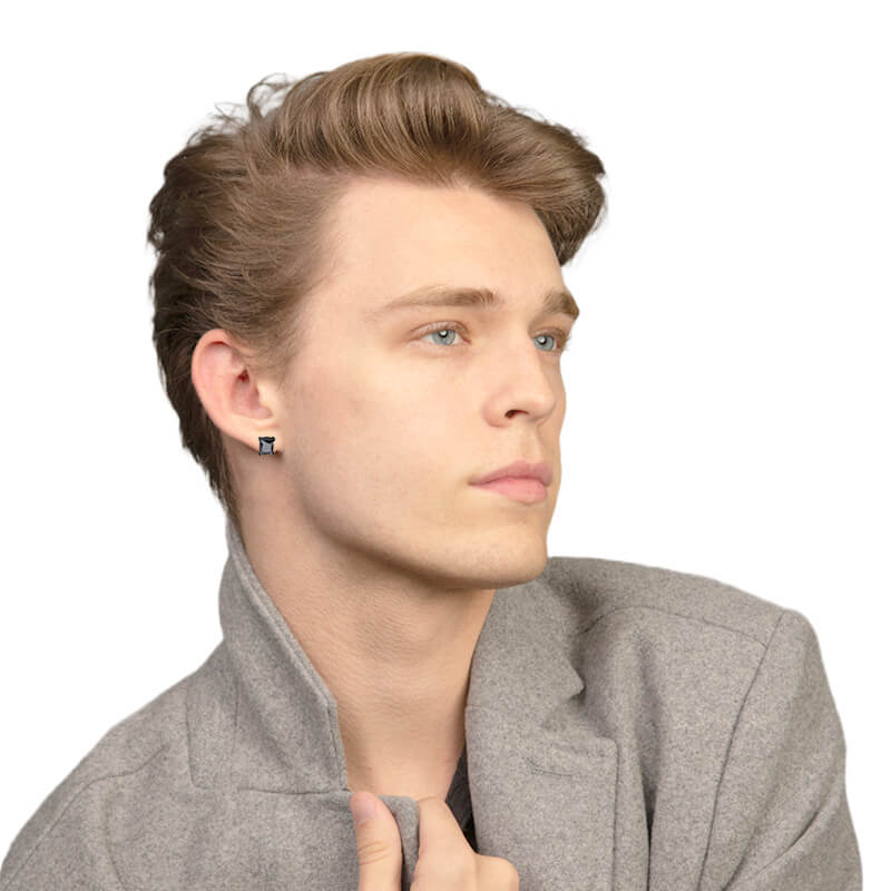 3 Pairs Stainless Steel Magnetic Stud Earrings for Men Women CZ Earrings Non-Piercing,6-8MM-Earrings-Innovato Design-3 Pairs a Black Set 6MM-Innovato Design