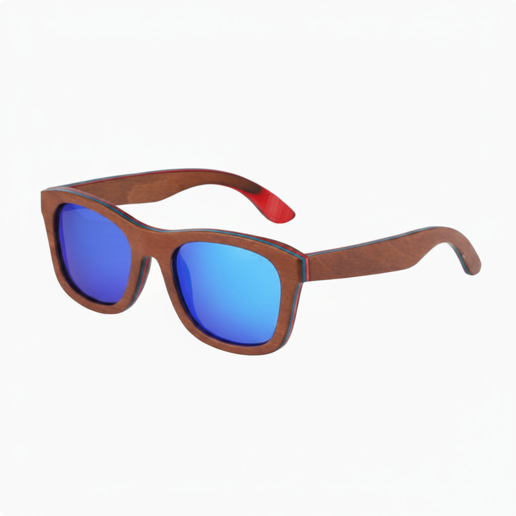 Skateboard Wooden Sunglasses with Case 6 Options