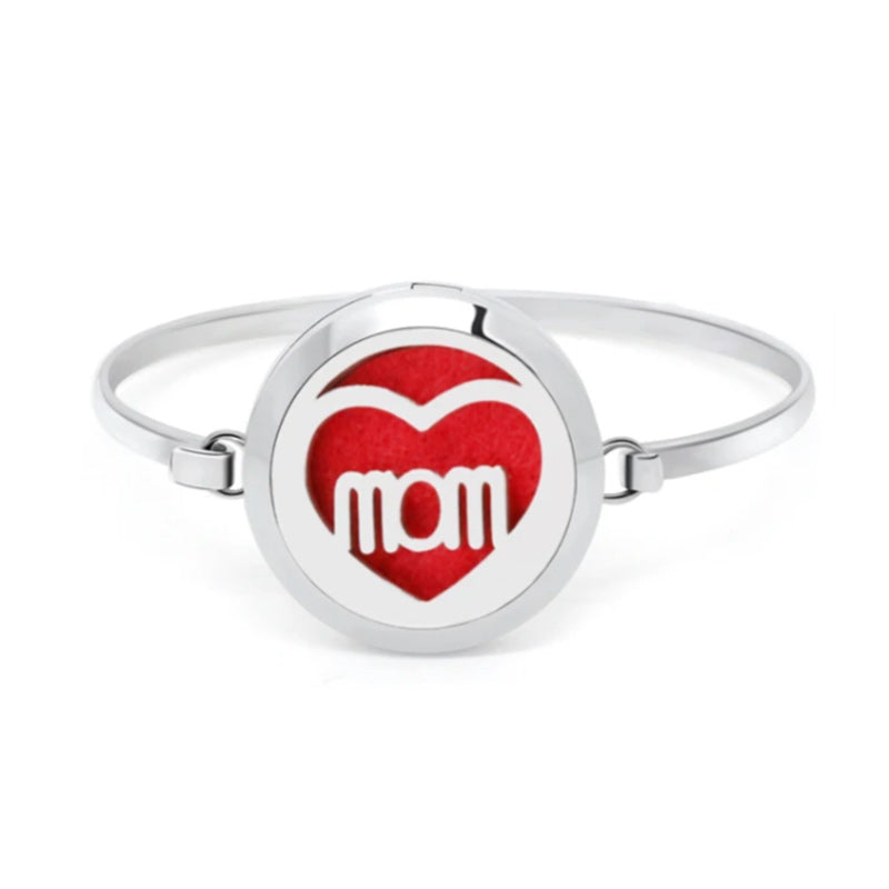 Essential Oil Diffuser Bracelet Women Men Openable 30mm Round Locket Bangle Stainless Steel-Bracelets-Innovato Design-Mom-Innovato Design