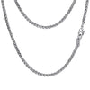 3.2mm Silver Stainless Steel Men Necklace Chain 18-32