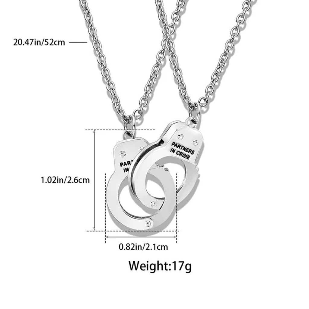 Partners in Crime Handcuff Handcuff Best Friends Forever Matching Necklace Set-Necklaces-Innovato Design-Innovato Design