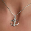 925 Sterling Silver Anchor Sun Sea Charm Pendant Chain Necklace-Necklaces-Innovato Design-Innovato Design