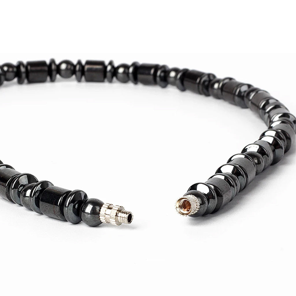 Jewelry Men Magnetic Hematite Cylindrical Bead Necklace-Necklaces-Innovato Design-Innovato Design