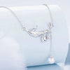 925 Sterling Silver Love Calla Lily Pearl Flower Pendant Necklace for Women-Necklaces-Innovato Design-Innovato Design