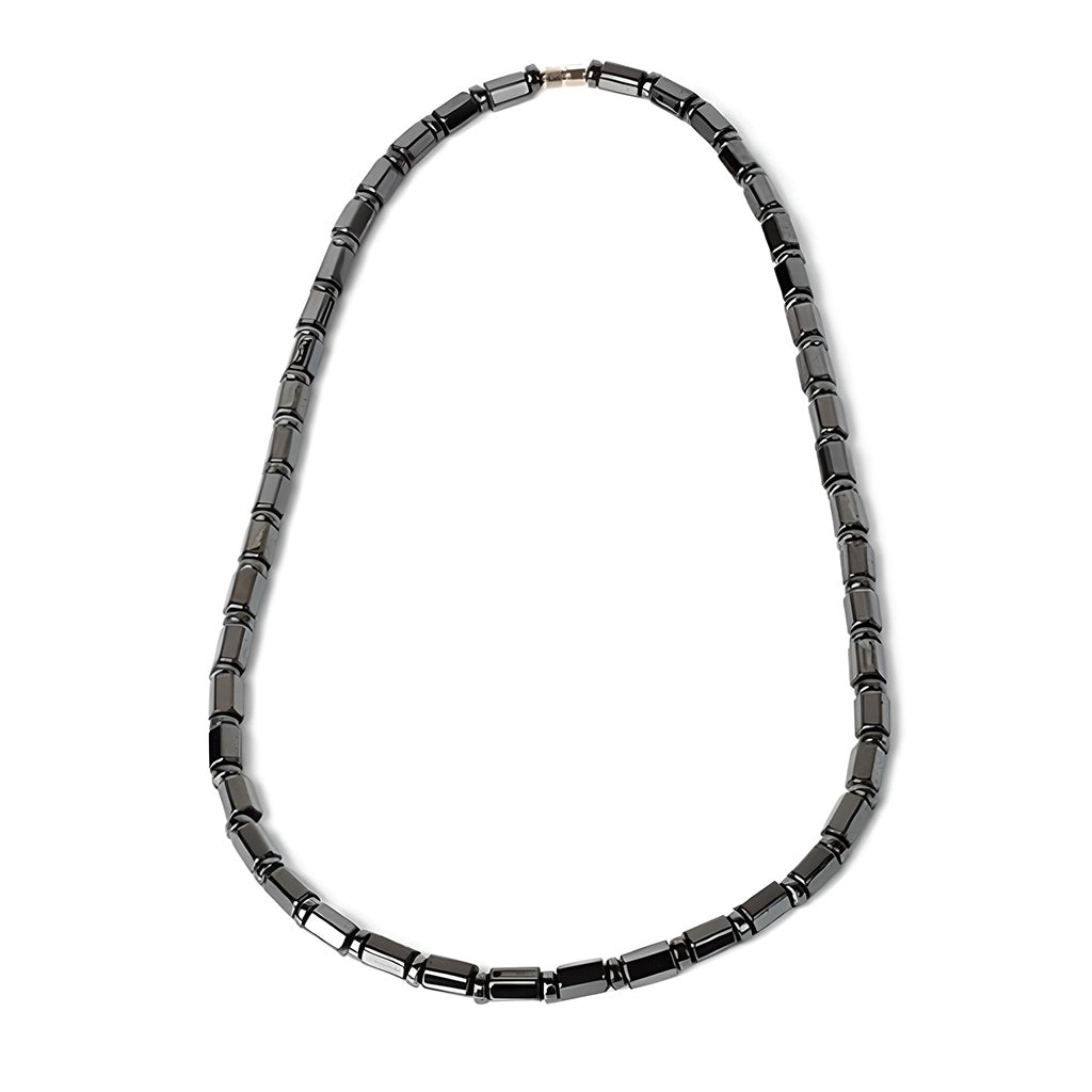 Jewelry Men Magnetic Hematite Cylindrical Bead Necklace-Necklaces-Innovato Design-Innovato Design