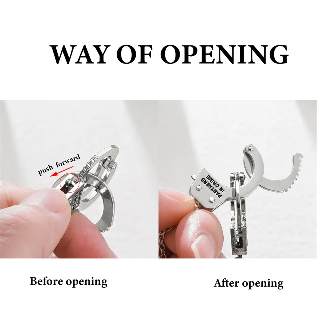 Partners in Crime Handcuff Handcuff Best Friends Forever Matching Necklace Set-Necklaces-Innovato Design-Innovato Design