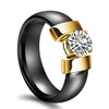 Ceramic Crystal and Cubic Zirconia Wedding Engagement Ring