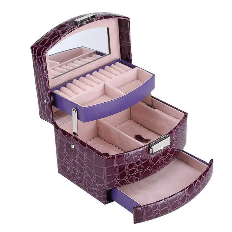 Purple PU Leather Jewelry Multi-Functional Storage Box-Watch Box-Innovato Design-Innovato Design