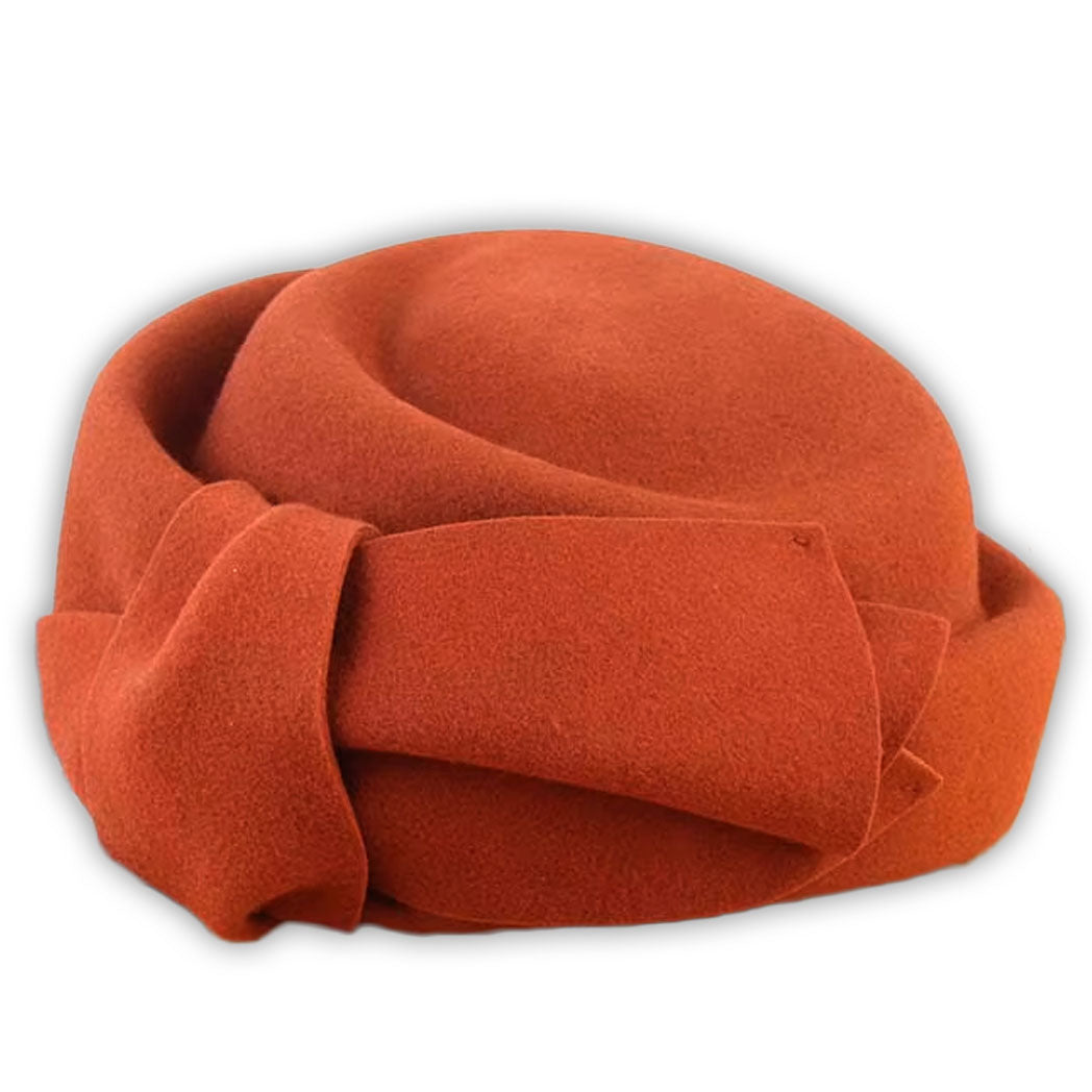 Teardrop Wool Felt Pillbox Fascinator Hat with Bow