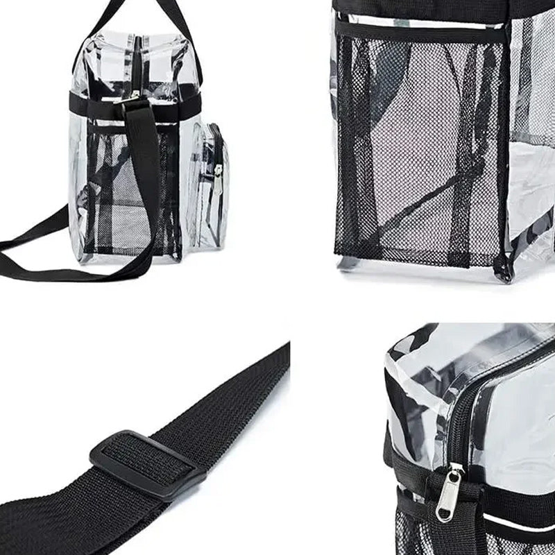 Large Transparent PVC Casual Travel Shoulder Handbag Luggage Portable Bag-clear backpack-Innovato Design-Gray-Innovato Design