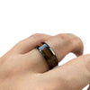 Men 8mm Black Tungsten Ring Vintage Wedding Engagement Promise Band KOA Wood Inlay Comfort Fit-Rings-Innovato Design-7-Innovato Design
