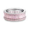 Pink 925 Sterling Silver Ring for Women with Cubic Zirconia
