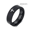 Men Stainless Steel Black Lord Prayer Cross Ring-Rings-Innovato Design-7-Innovato Design