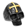 Men's Stainless Steel Rings Black Gold Skull Cross Bible Lords Prayer Gothic-Rings-Innovato Design-7-Innovato Design