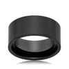 10MM Men's Titanium Ring Wedding Band Black Plated Pipe Cut Brushed Top-Rings-Innovato Design-7-Innovato Design