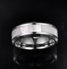 8mm Tungsten Mother of Pearl Inlay Wedding Band Ring For Men High Polish-Rings-Innovato Design-7-Innovato Design