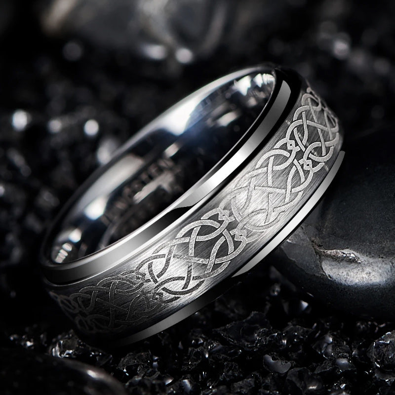 His & Her Tungsten Carbide and 925 Sterling Silver Cubic Zirconia Couple Rings Set-Rings-Innovato Design-7-5-Innovato Design