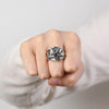 925 Sterling Silver Star Pentagram Vintage Punk Rock Ring-Rings-Innovato Design-9-Innovato Design
