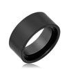 10MM Men's Titanium Ring Wedding Band Black Plated Pipe Cut Brushed Top-Rings-Innovato Design-7-Innovato Design