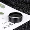 10MM Men's Titanium Ring Wedding Band Black Plated Brushed Top and Grooved Polished Edges