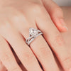 Sterling Silver Princess Cut Wedding Engagement Ring Anniversary Propose Eternity Bridal Halo