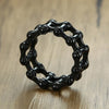 Men Black Tone 316L Stainless Steel Ring Motorcycle Biker Chain Band-Rings-Innovato Design-7-Innovato Design