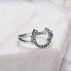 Vintage Horseshoe Ring for Good Luck Made of 925 Sterling Silver-Rings-Innovato Design-Adjustable-Innovato Design