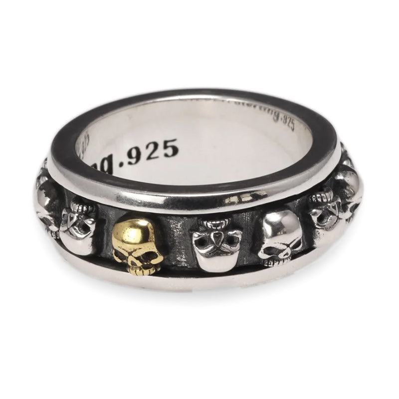 925 Sterling Silver Men Spinner Thai Skull Punk Rock Vintage Ring-Rings-Innovato Design-7-Innovato Design