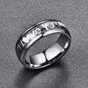 8MM Men's Abalone Deer Anther Titanium Ring Wedding Band Engraved I Love You