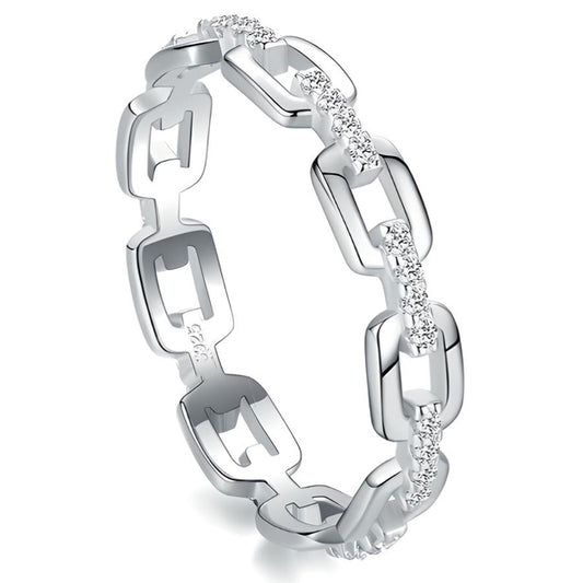 Women 925 Sterling Silver Open Geometric Ring-Rings-Innovato Design-5-Innovato Design