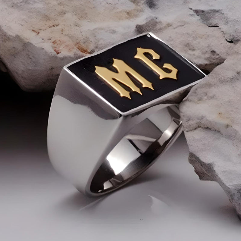 Mcc Silver Rings Men Stainless Steel MC Biker Ring Silver Gold – Innovato Design