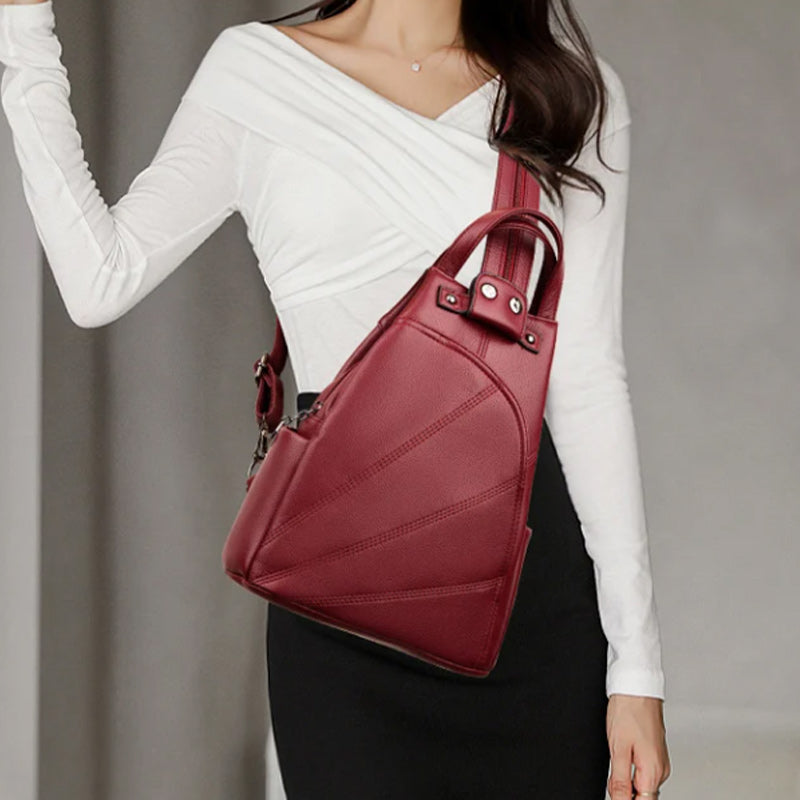 Leather School Bag and Anti-Theft Backpack-Backpacks-Innovato Design-Blue-Innovato Design