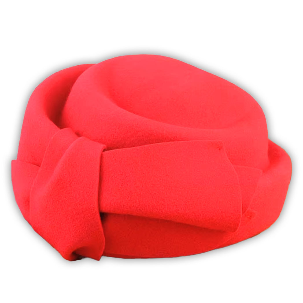 Teardrop Wool Felt Pillbox Fascinator Hat with Bow