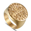 Stainless Steel Catholic St Benedict Exorcism Signet Religious Ring Demon Protection Ghost Hunter Cross Band-Rings-Innovato Design-7-Innovato Design