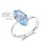 Marquise Sky Blue Topaz Cubic Zircon 925 Sterling Silver Women Ring