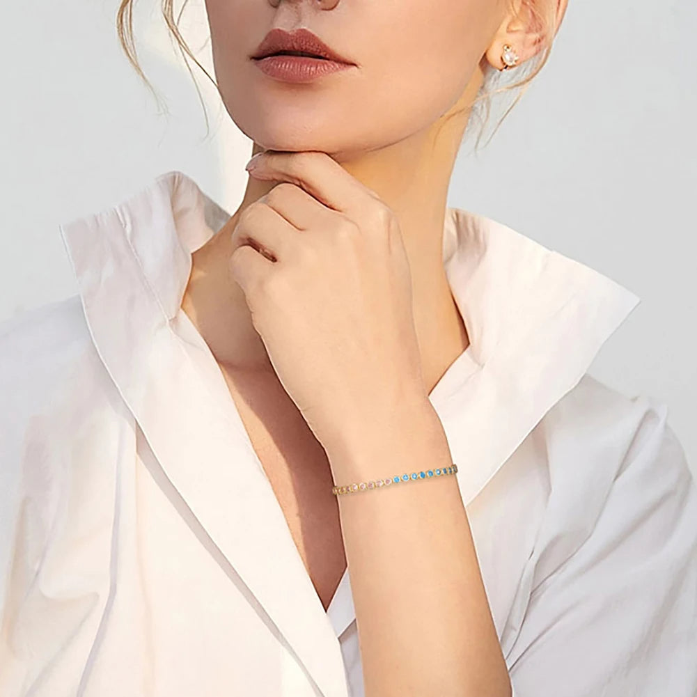 925 Sterling Silver Plated Cubic Zirconia Bangle Bracelet-Bracelets-Innovato Design-Silver-Innovato Design