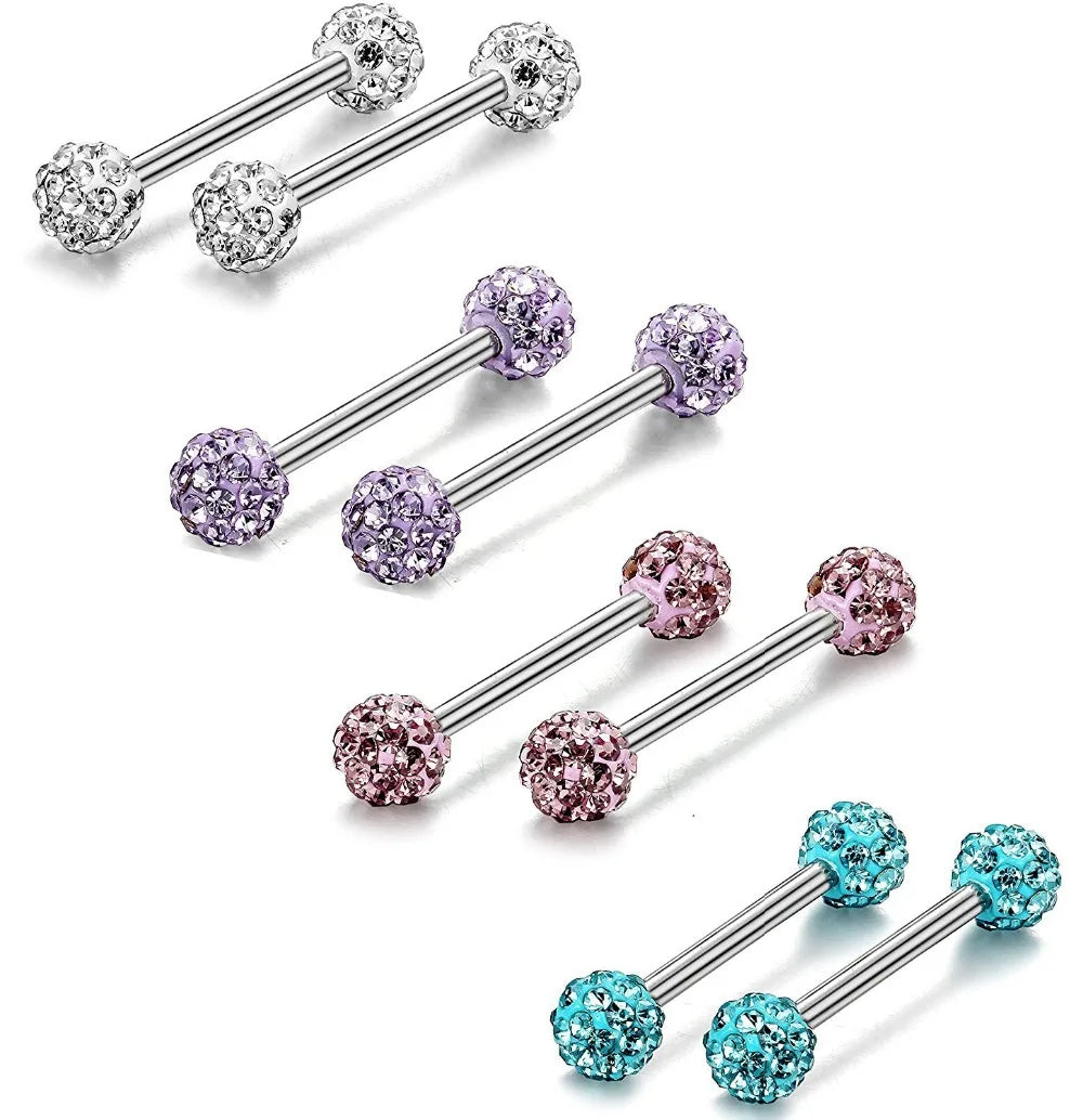 3-5 Pairs 14G Stainless Steel Piercing Navel Barbell Body Jewelry Piercing-Piercing-Innovato Design-3 Pairs-Innovato Design