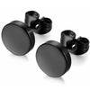 Stainless Steel Black Stud Earrings for Men Women, 3mm-8mm Available