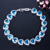 Women's 925 Sterling Silver Full Zircon Elegant Heart-shaped Tennis Bracelet