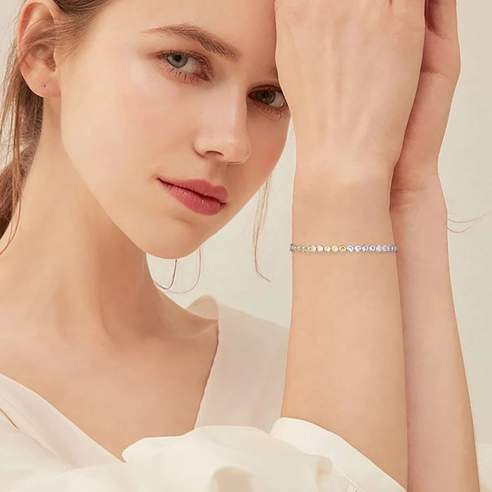 925 Sterling Silver Plated Cubic Zirconia Bangle Bracelet-Bracelets-Innovato Design-Silver-Innovato Design