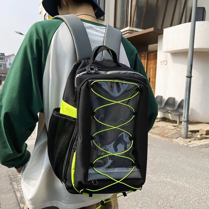Transparent and Black Waterproof Fashion Backpack