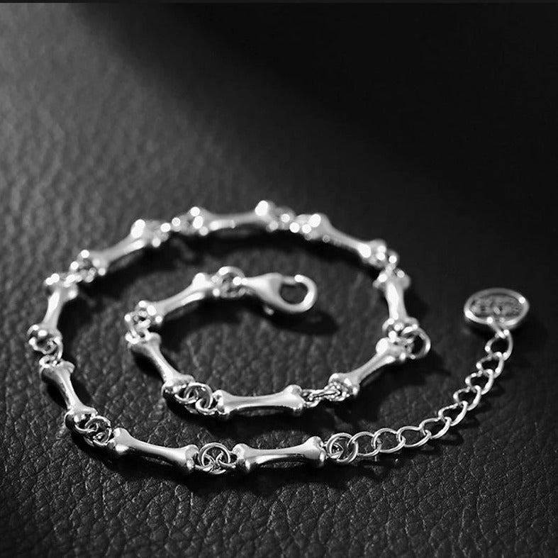 925 Sterling Silver Bone Chain Handmade Unisex Bracelet-Bracelets-Innovato Design-Innovato Design