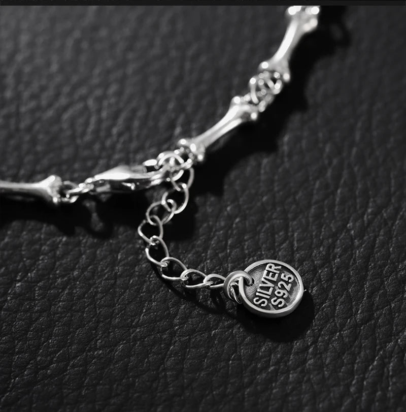 925 Sterling Silver Bone Chain Handmade Unisex Bracelet-Bracelets-Innovato Design-Innovato Design