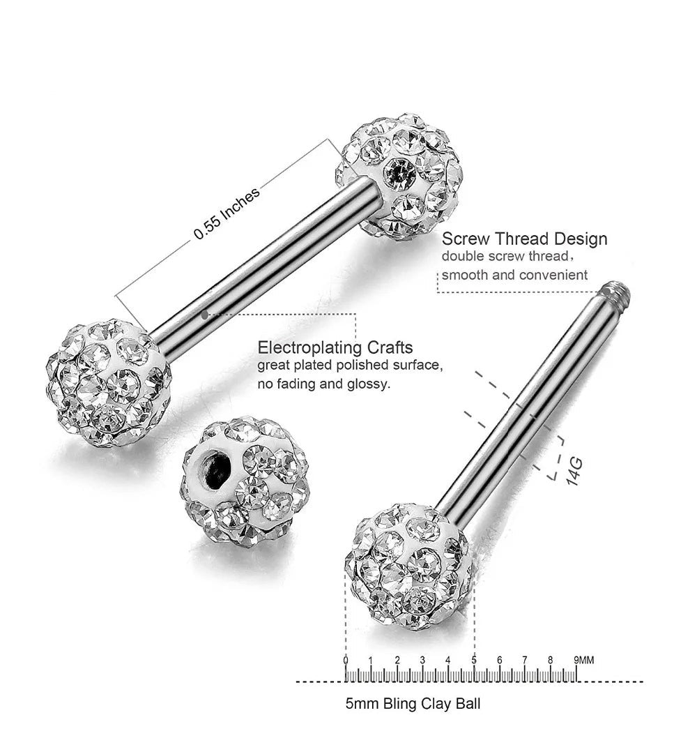 3-5 Pairs 14G Stainless Steel Piercing Navel Barbell Body Jewelry Piercing-Piercing-Innovato Design-3 Pairs-Innovato Design