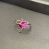 925 Sterling Silver Crystal Lovely Little Flamingo Ring Pink