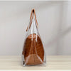 Two Piece Set Leather Clear Handbag and Purse for Women